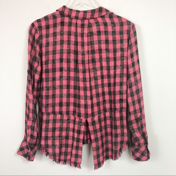 Cloth & Stone | Acid Wash Fringe Flannel Shirt - Picture 5 of 5